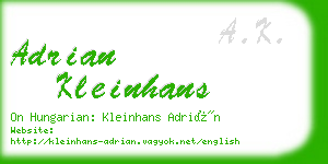 adrian kleinhans business card